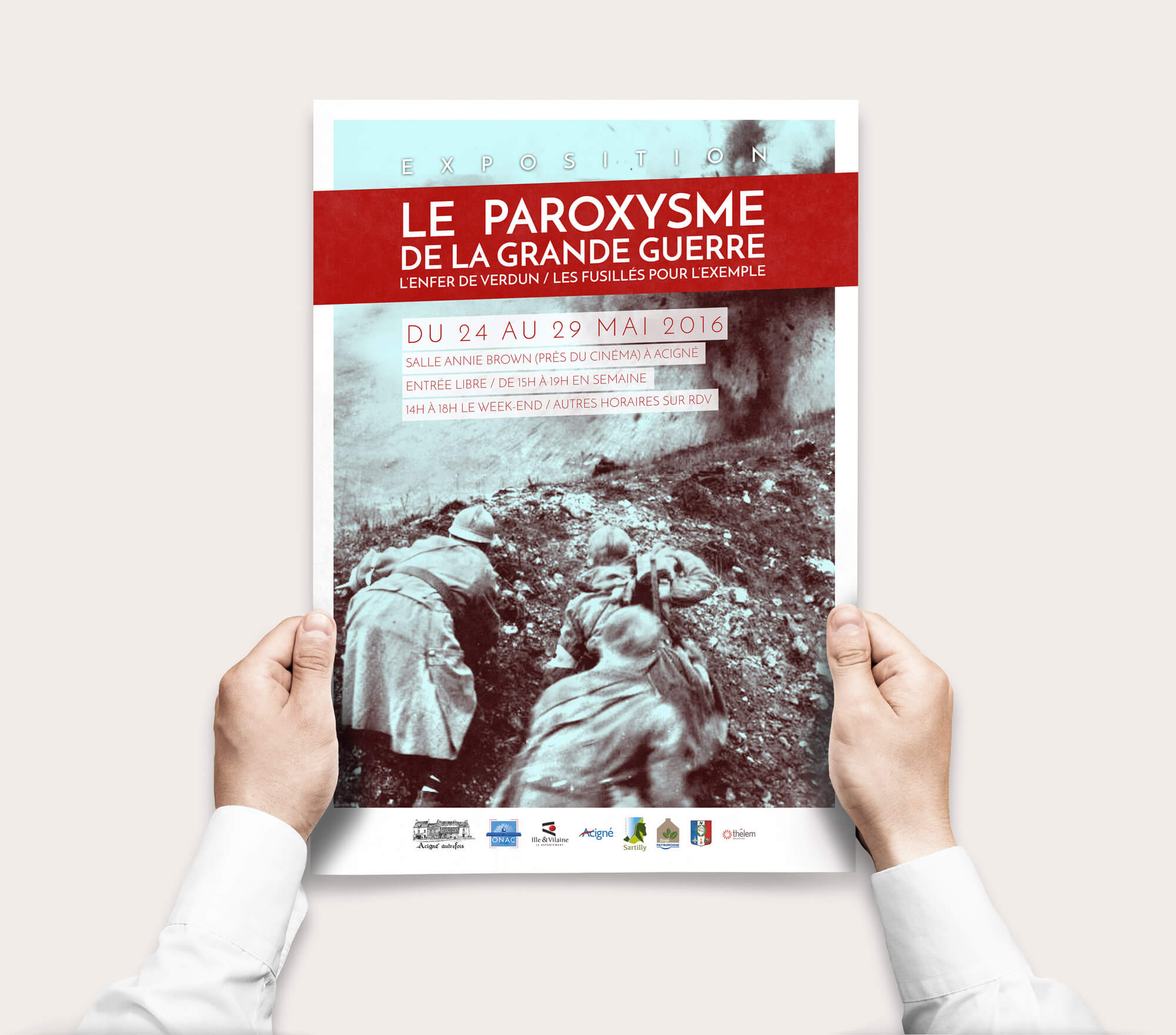 Création d'une affiche pour une exposition historique liée au centenaire de la Première Guerre Mondiale © Kalao Studio