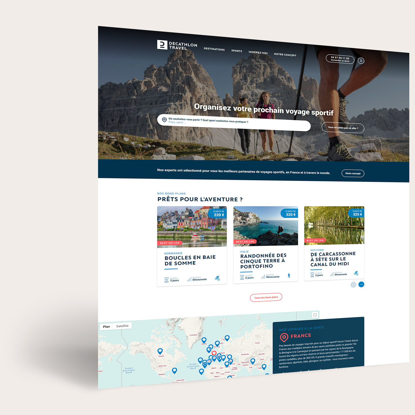 Décathlon Travel - Réalisation d'un site Internet de voyages sportifs